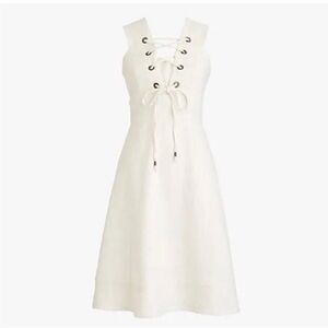 Elegant White Lace-Up Dress